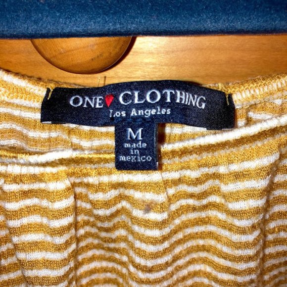 Yellow Striped Ruffle Top - Picture 2 of 3